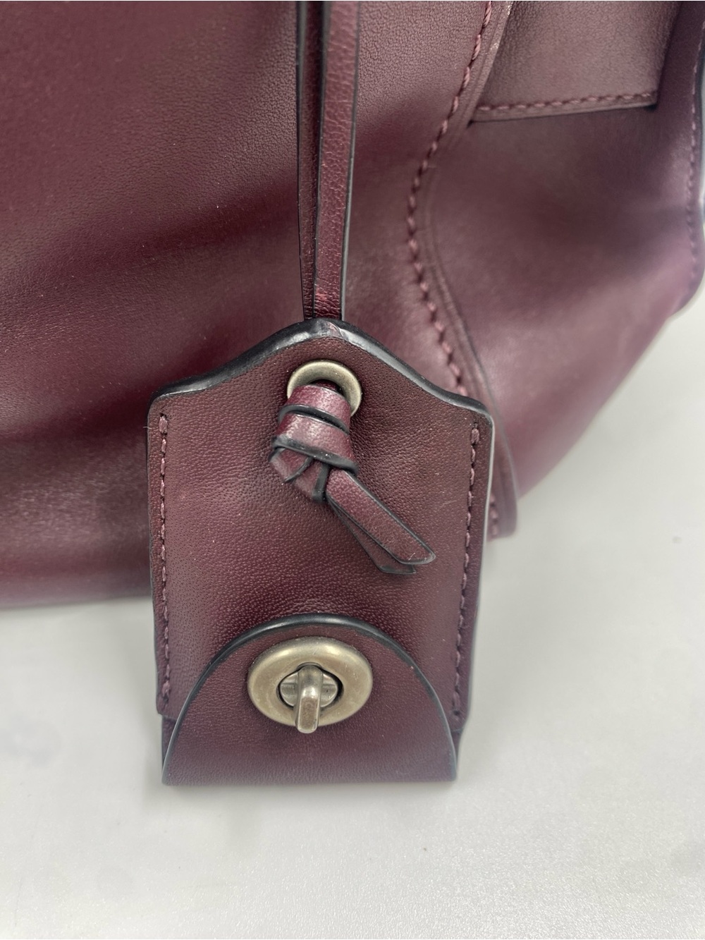 Coach Ace Glovetanned Leather Satchel Oxblood Maroon Purse Shoulder Handbag - Picture 4 of 14